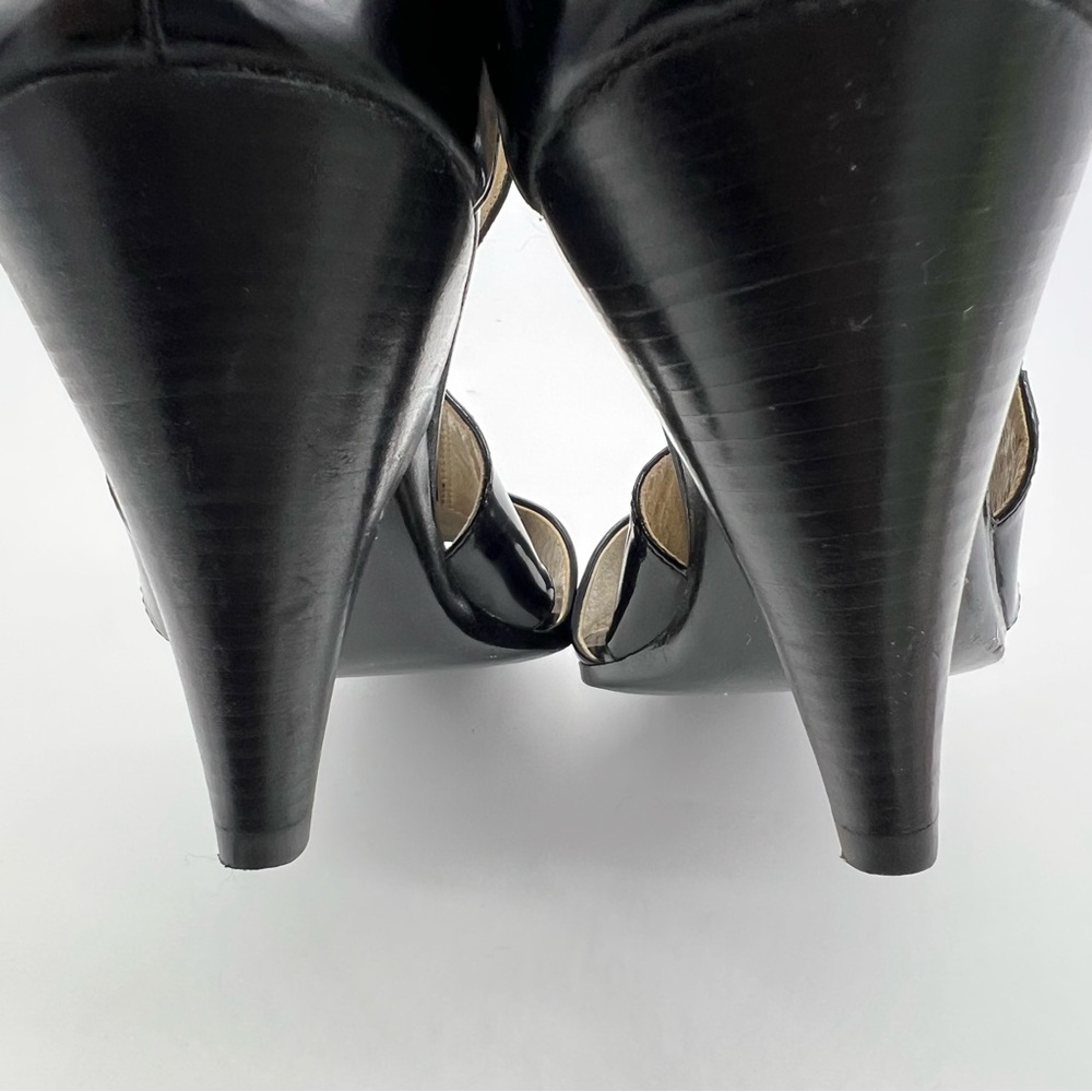 Michael Kors Odette Black Strappy Open Toe Sandals Elastic Cone Heel Size 9 US - Picture 6 of 13
